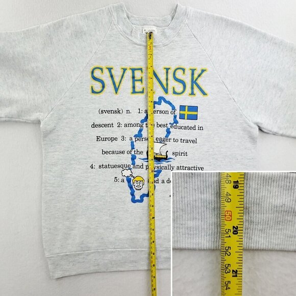 Svensk Swedish Vintage Sweatshirt Crewneck Sweden Heritage Graphic Made USA Med. - Picture 5 of 12